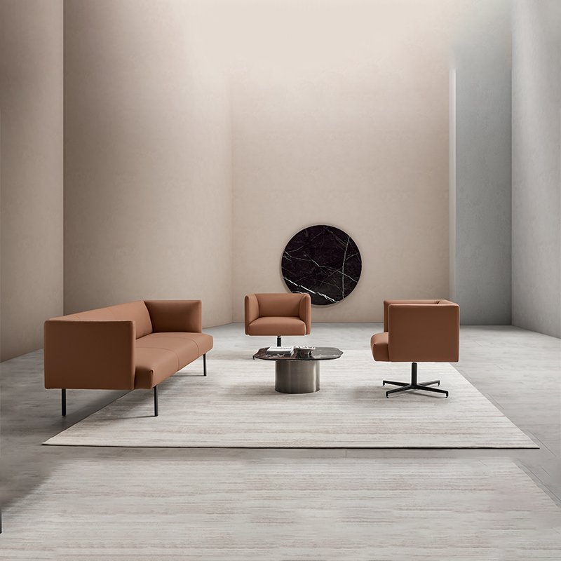 Commercial Design Reception Visitor Executive Sofa Modern Leisure Office Sofa Leather Set