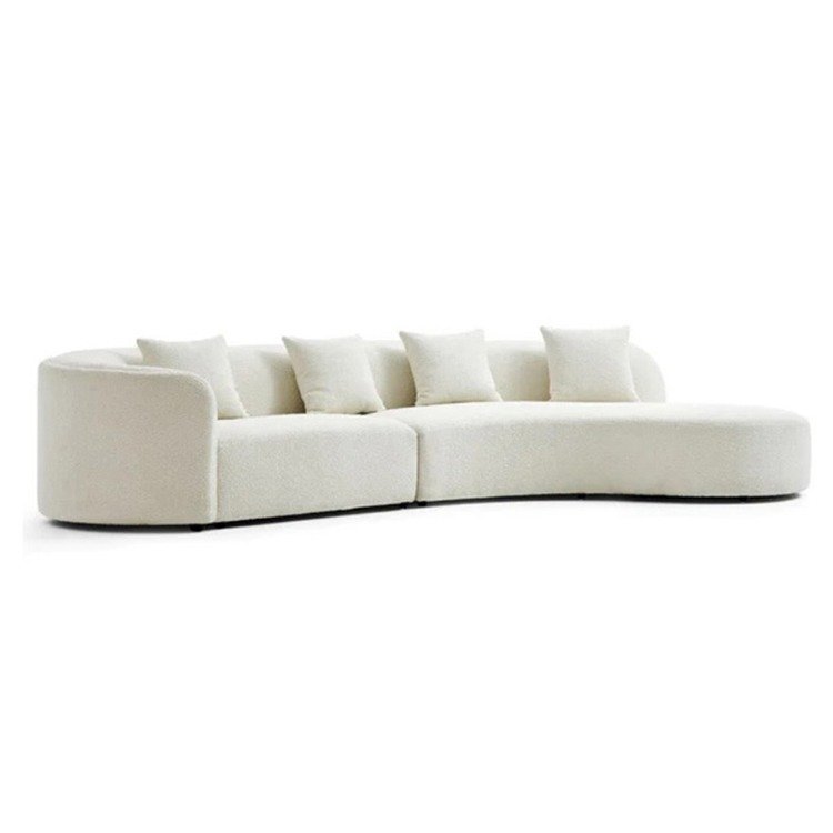 Luxury modern style living room interior curved sofa & lounge chair 2 piece set sofa set furniture living room