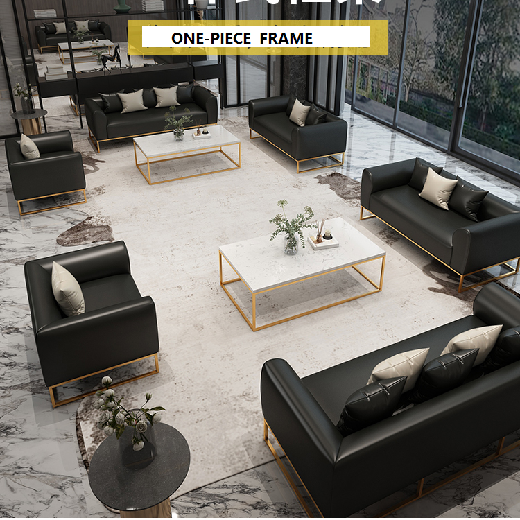 Light luxury sofa set furniture tea table combination set simple modern leather sofa living room business office sofa