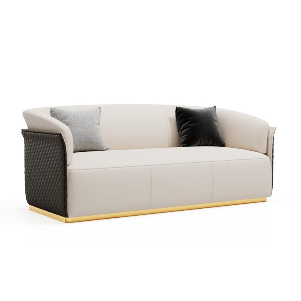 Custom business reception leather sofa coffee table combination of modern office sofa set hall meeting area waiting chair