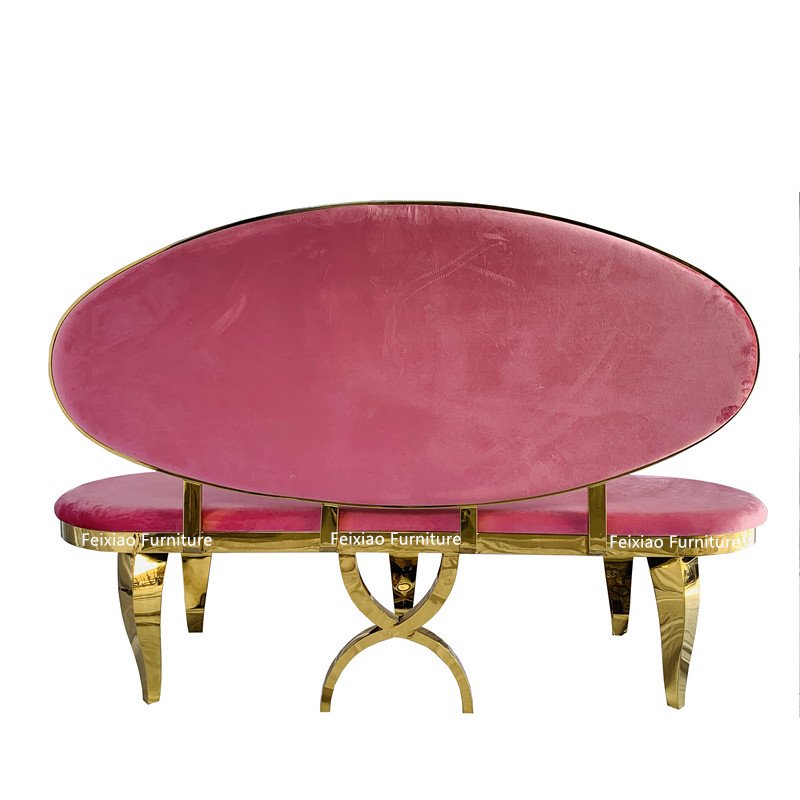 Wholesale Wedding Furniture Throne Chairs Golden Stainless Steel Bride And Groom Sofas Loveseat Sofa