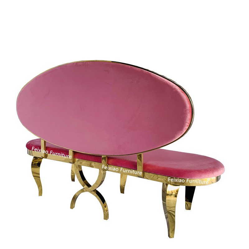 Wholesale Wedding Furniture Throne Chairs Golden Stainless Steel Bride And Groom Sofas Loveseat Sofa