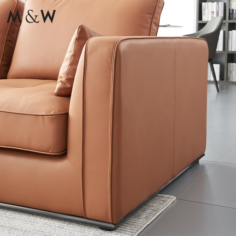 M&W High quality modern leather office furniture chesterfield sofa set