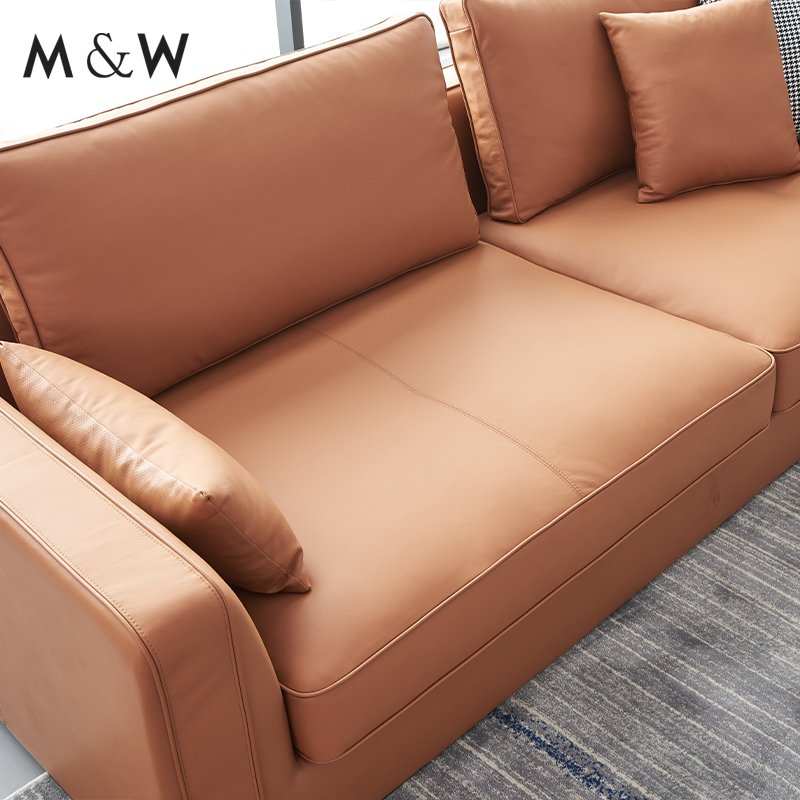M&W High quality modern leather office furniture chesterfield sofa set
