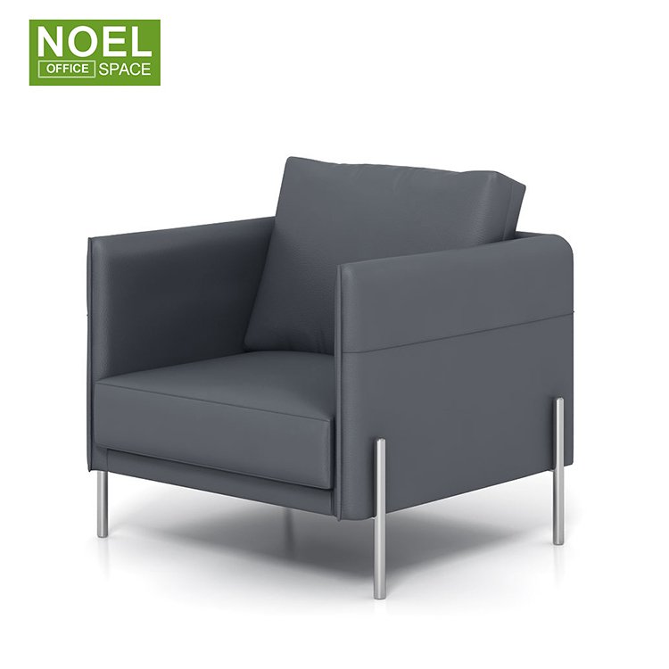 Cheep Modern sofa office room furniture solid wood frame 3 seater leather sofa