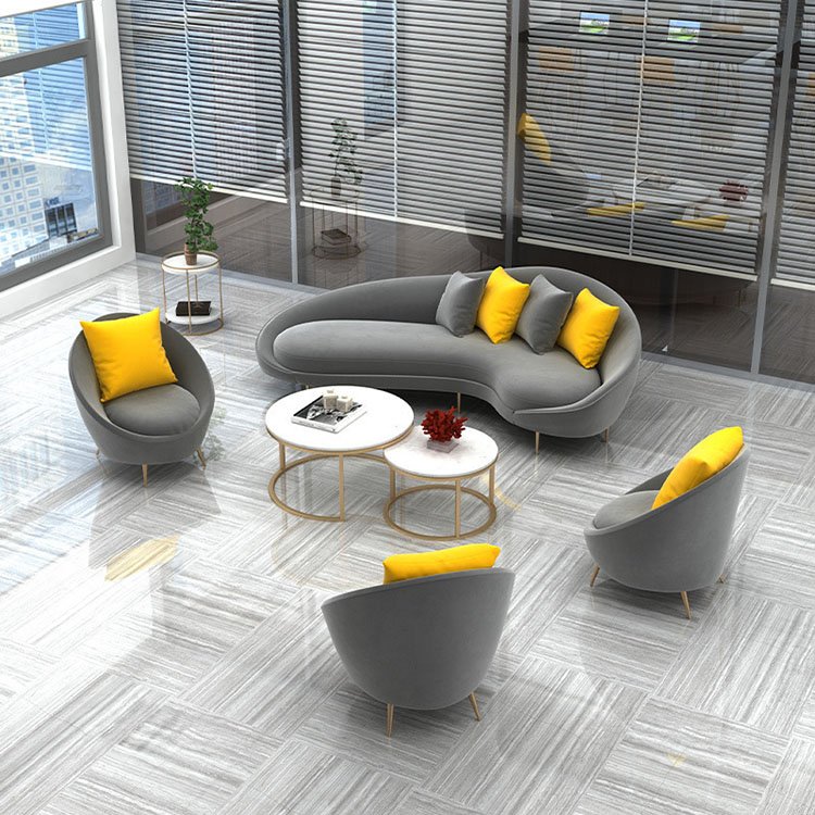 Nordic light luxury fabric sofa coffee table combination personality design reception office sofa home living room milk tea shop