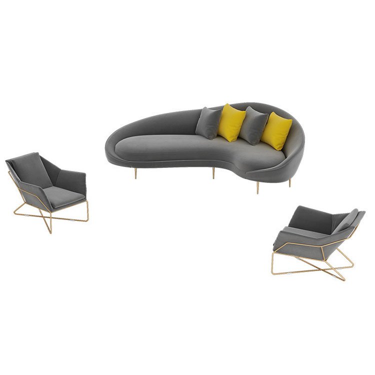 Nordic light luxury fabric sofa coffee table combination personality design reception office sofa home living room milk tea shop