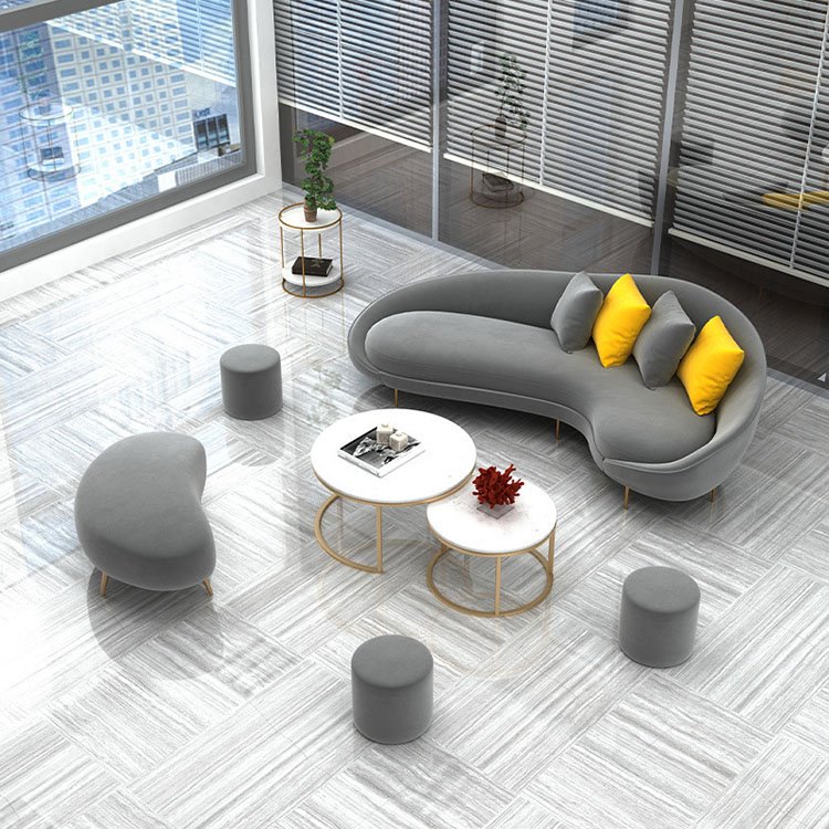 Nordic light luxury fabric sofa coffee table combination personality design reception office sofa home living room milk tea shop
