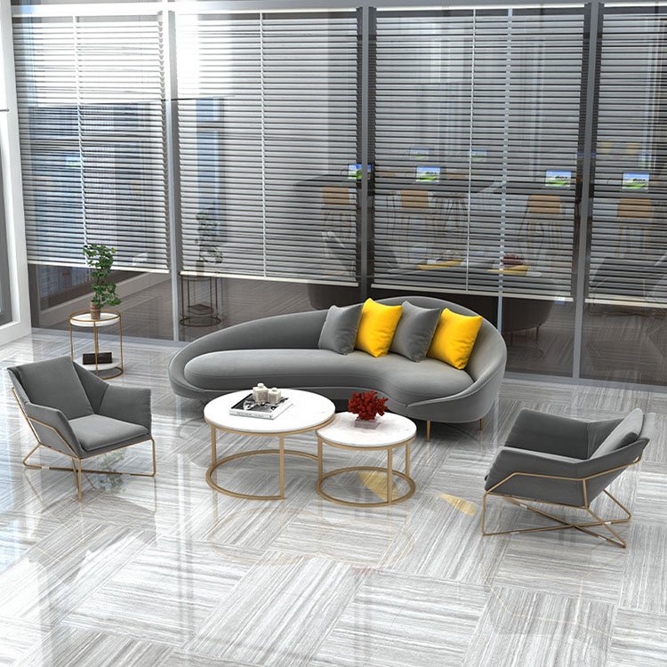 Nordic light luxury fabric sofa coffee table combination personality design reception office sofa home living room milk tea shop