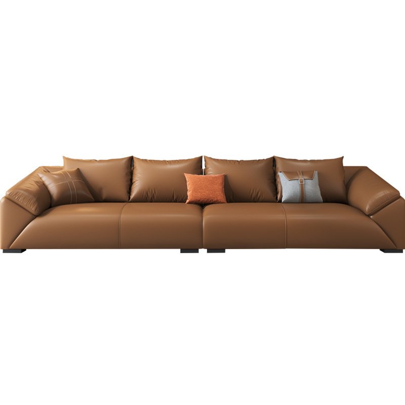 FanRui Italian minimalist size apartment head layer cowhide post-modern light luxury living room combination office line sofa