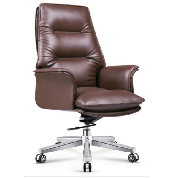 Modern Ergonomic Genuine Leather Executive Chair High Back Swivel Tilt Office Chair for Comfortable and Long-lasting Sitting
