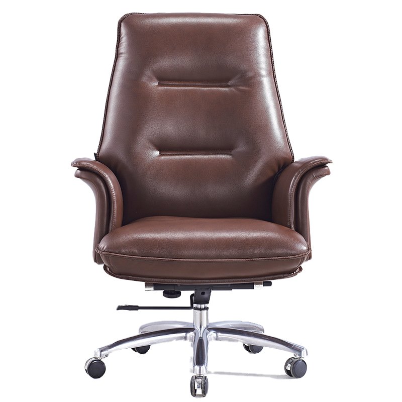 Modern Ergonomic Genuine Leather Executive Chair High Back Swivel Tilt Office Chair for Comfortable and Long-lasting Sitting