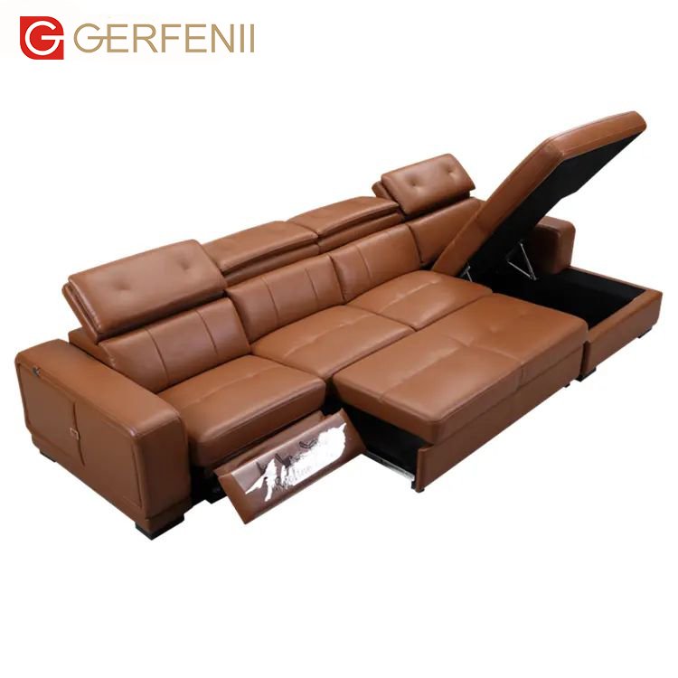 Office Sofa Set Storage Leather Chair European Sectional Sofa Recliner Sitting Room Furniture Living Room Sofa