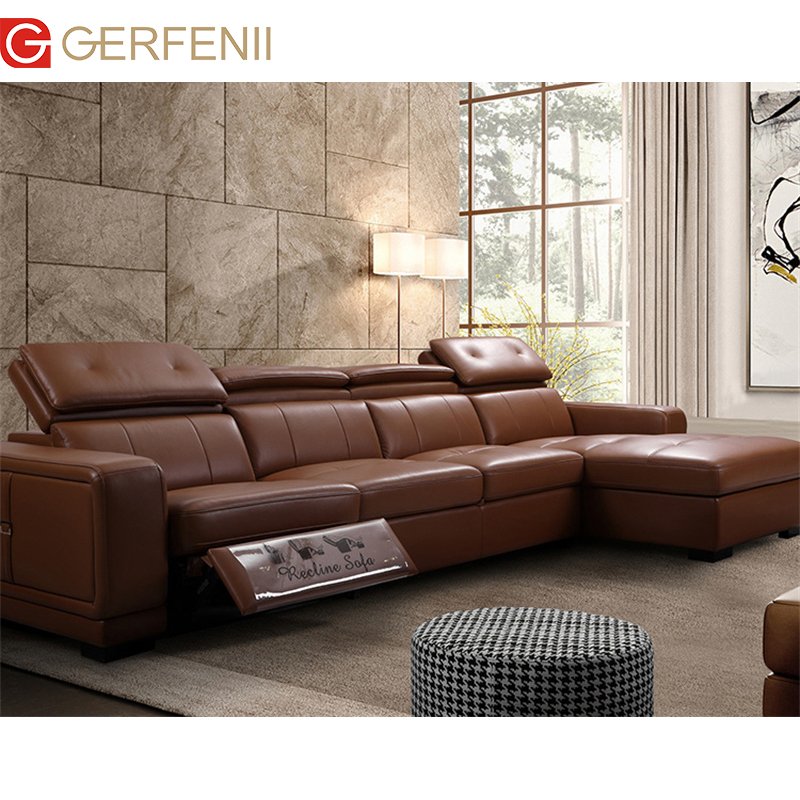 Office Sofa Set Storage Leather Chair European Sectional Sofa Recliner Sitting Room Furniture Living Room Sofa
