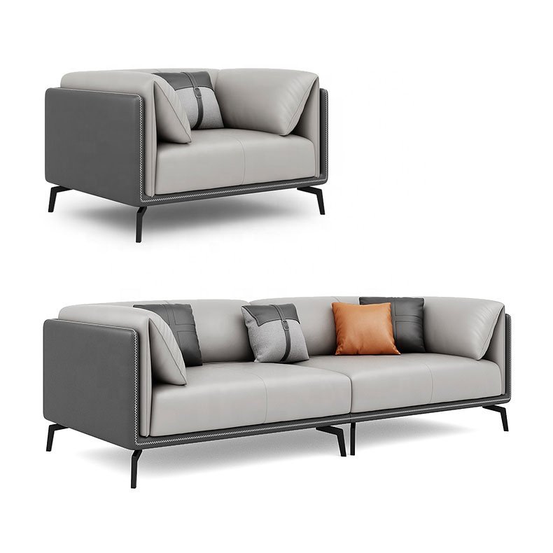 Micro-fiber Leather sofa set waiting room furniture sofa couch 1+1+3 seat office sofa design