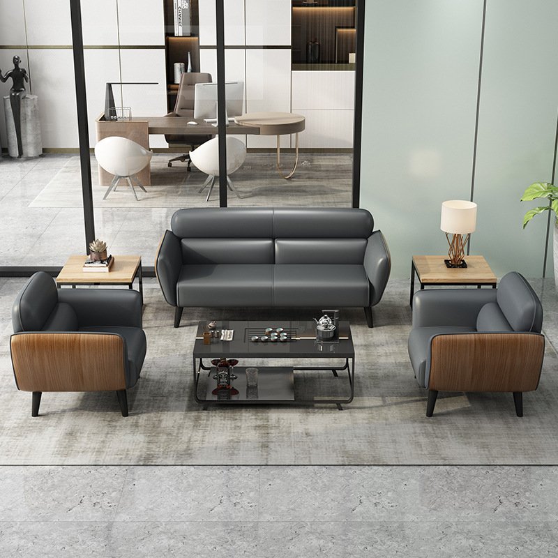 Modern Luxury Chinese Sofa Set Antique Genuine Leather for Hotel Office & Lobby Contemporary Office Furniture Hot Sale