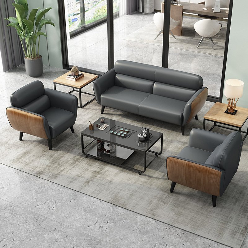Modern Luxury Chinese Sofa Set Antique Genuine Leather for Hotel Office & Lobby Contemporary Office Furniture Hot Sale