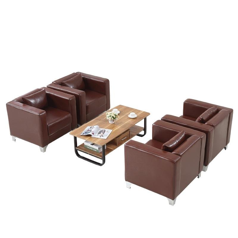 Modern and simple office sofa, negotiation sofa, business leather reception sofa