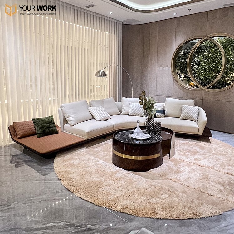 Luxury office Sofa Hot Selling Leather sofa Set Furniture Living Room Commercial CEO office leisure area Sofa set