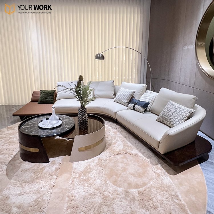 Luxury office Sofa Hot Selling Leather sofa Set Furniture Living Room Commercial CEO office leisure area Sofa set