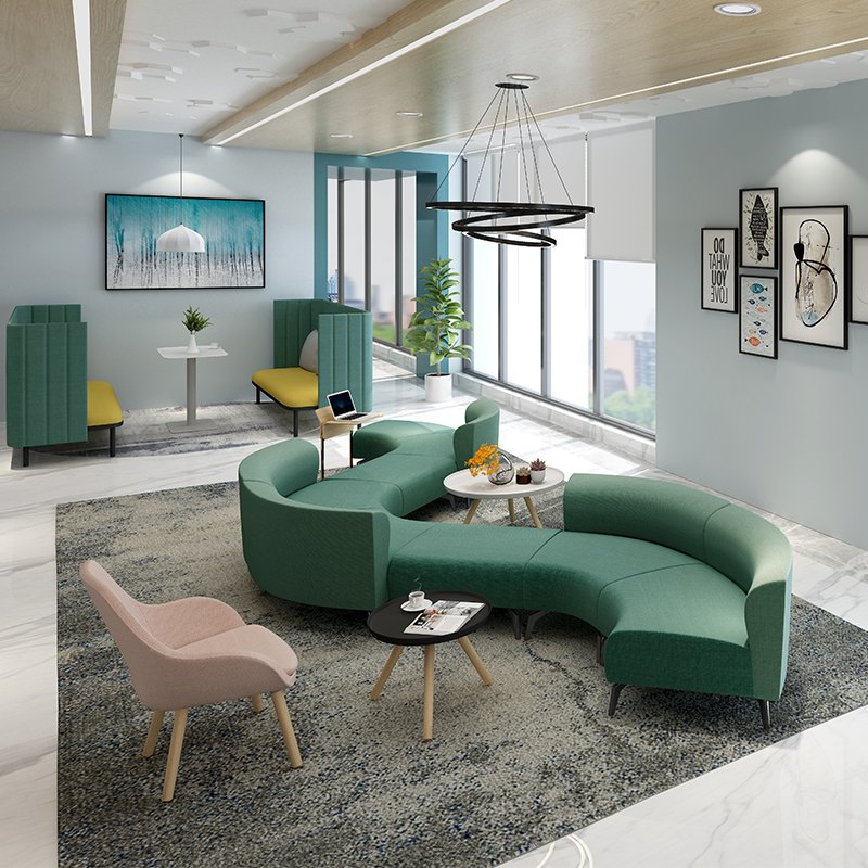 Customized Modern Style Couch Living Room Garden Sofas Textile Sofa Set Furniture Fabric Office Reception Sectional Sofa