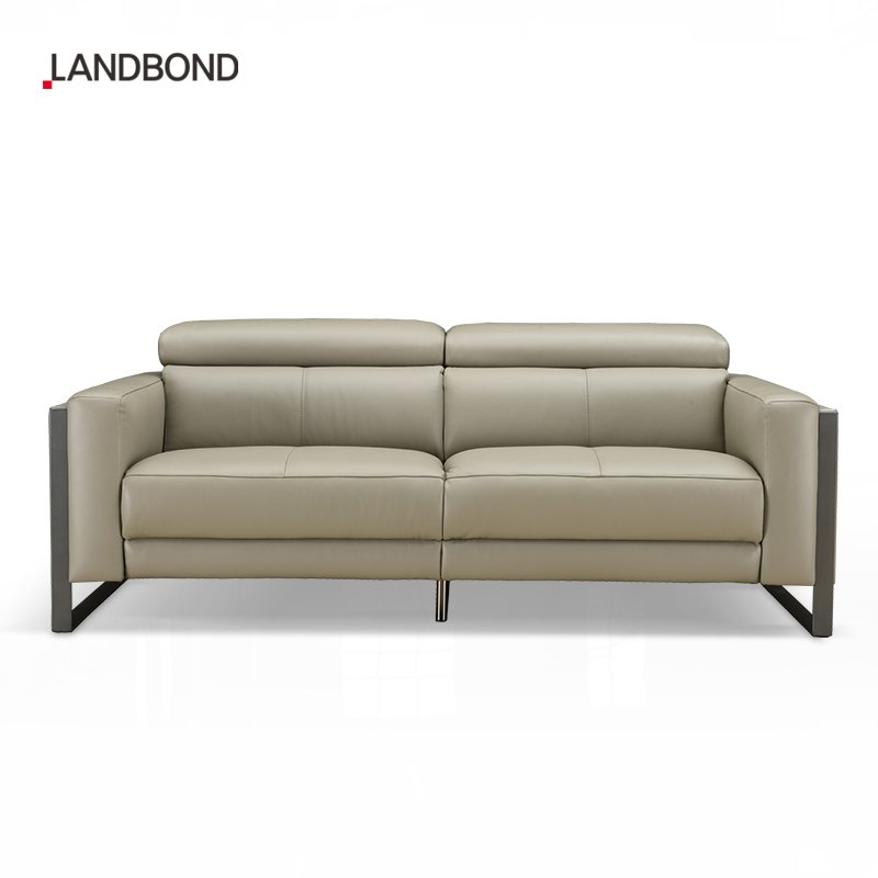 Genuine Leather Office Sofas with Adjustable headrest Luxury Living Room Sets 3 seater office sofa set for villa and hotel