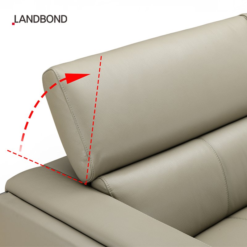 Genuine Leather Office Sofas with Adjustable headrest Luxury Living Room Sets 3 seater office sofa set for villa and hotel