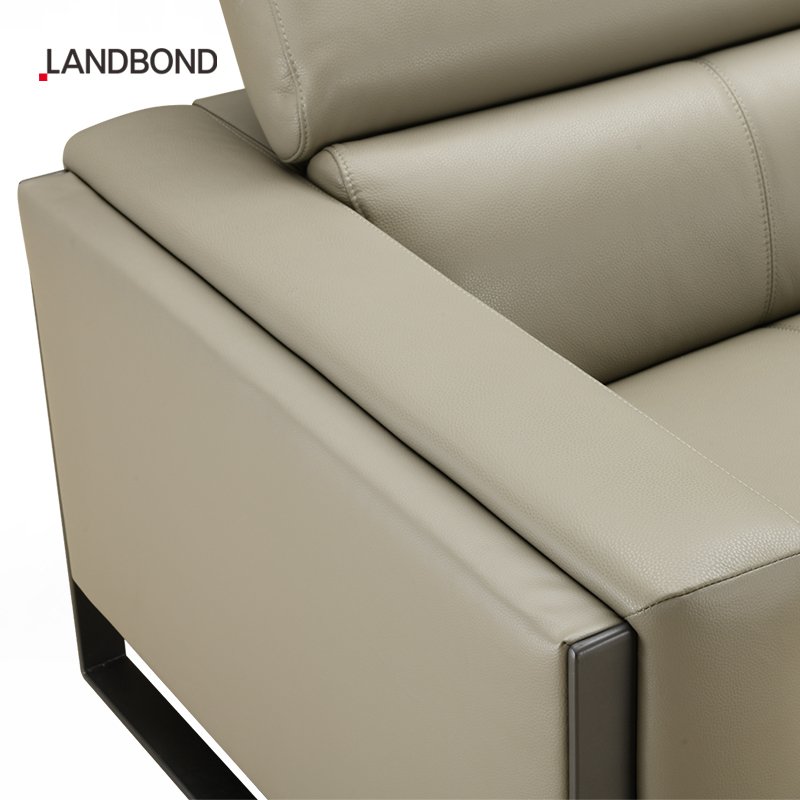 Genuine Leather Office Sofas with Adjustable headrest Luxury Living Room Sets 3 seater office sofa set for villa and hotel