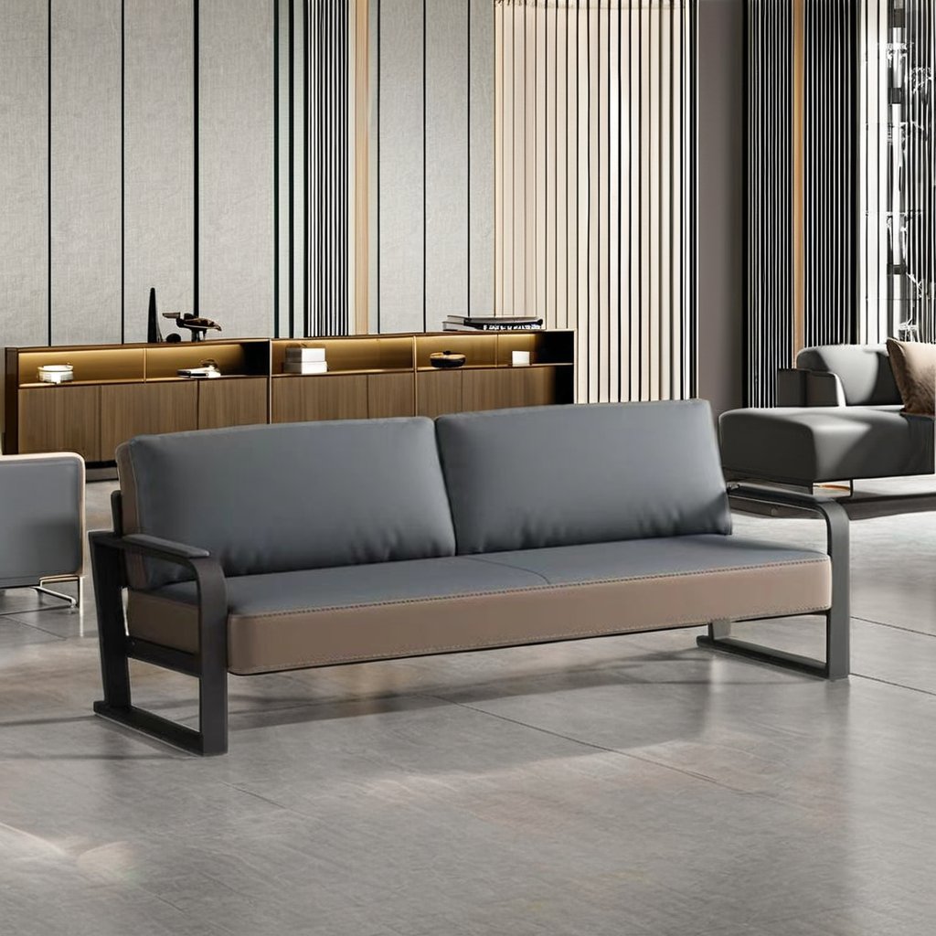 Luxury Contemporary Leather Sectional Office Sofa Set Simple Business Design for Living Room Wholesale Furniture Exquisite