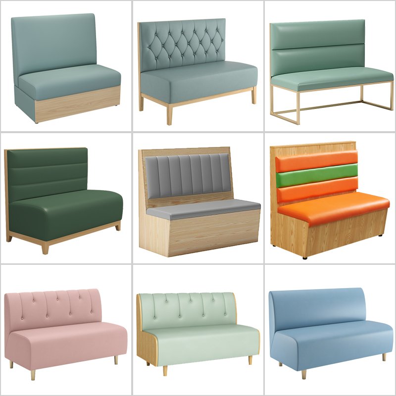 Wholesale modern bench dining cafe leather fast food furniture sofa restaurant booth seating