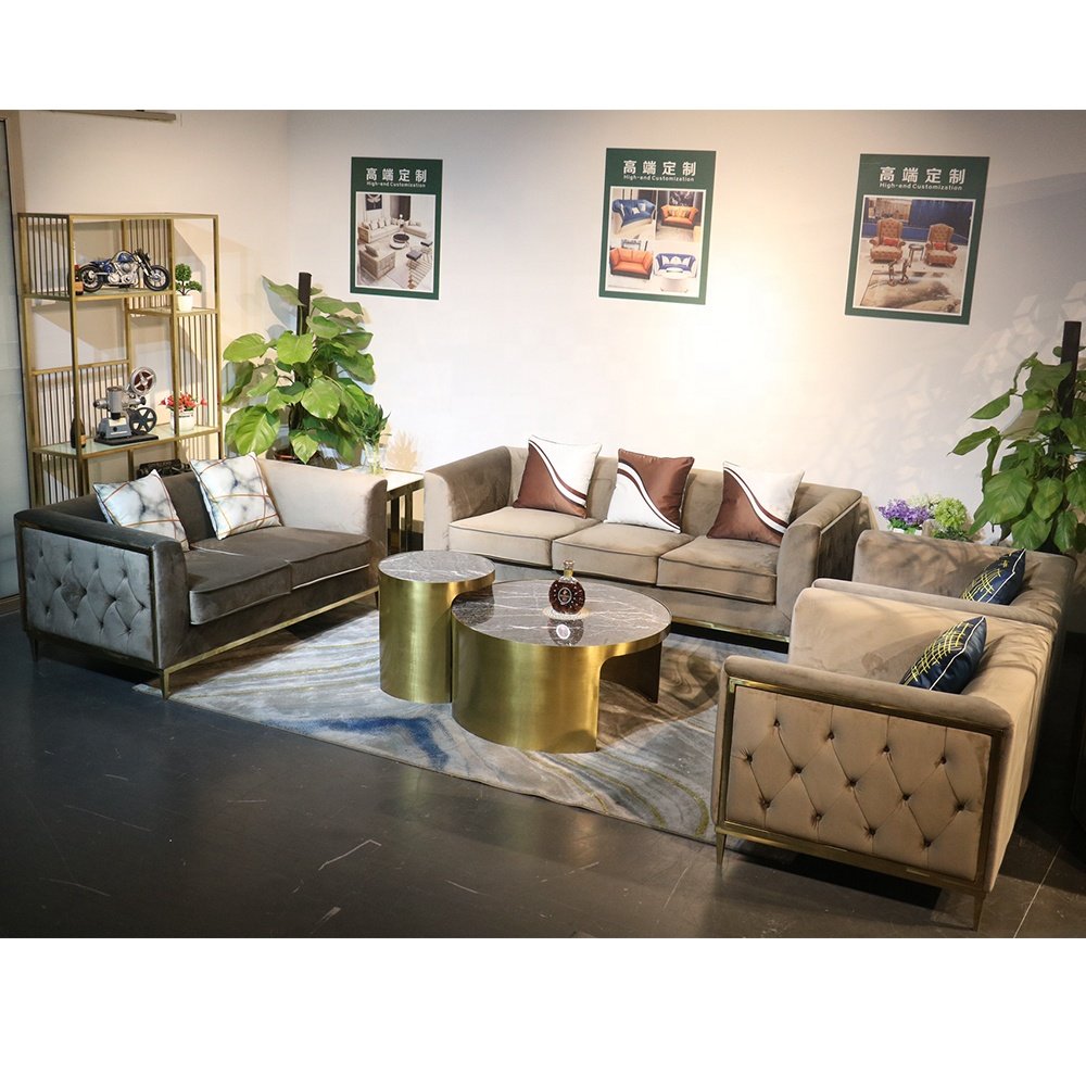 SF1845 Home modern leisure design velvet sofa set