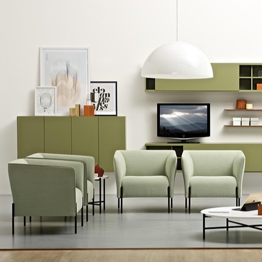 Zebai Foshan Design Reception Conference Waiting Room Office Furniture Executive Fabric Sofa