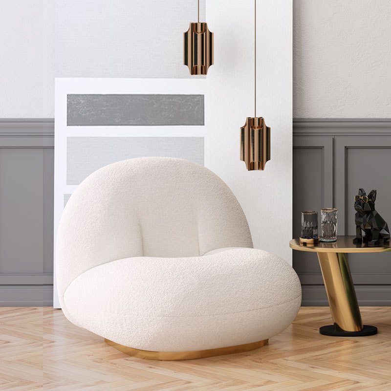 Nordic Creative Sofa Living Room Couch Boucle Sofa Set Curved Moon Sofas Chaise Lounge