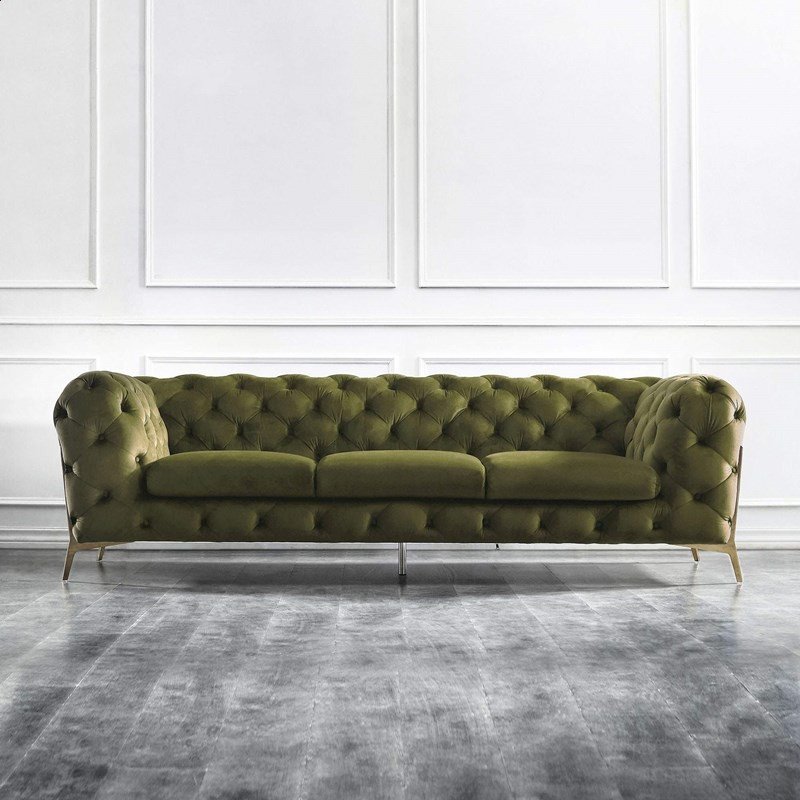 Light Luxury Tufted 123 Sofa Set Royal Blue Design Velvet Living Room Sofa 2+3 Set Home Furniture Gold Legs Modern Couch Set