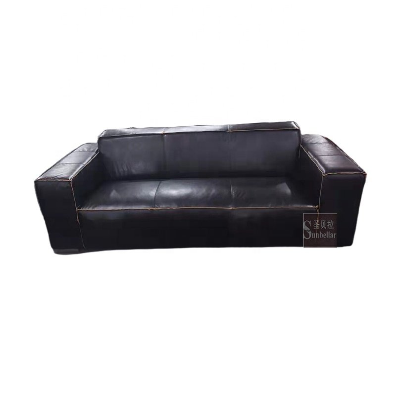 customized oversize black leather sofa executive genuine leather couch hotel lobby bedroom hotel couch luxury leather sofa