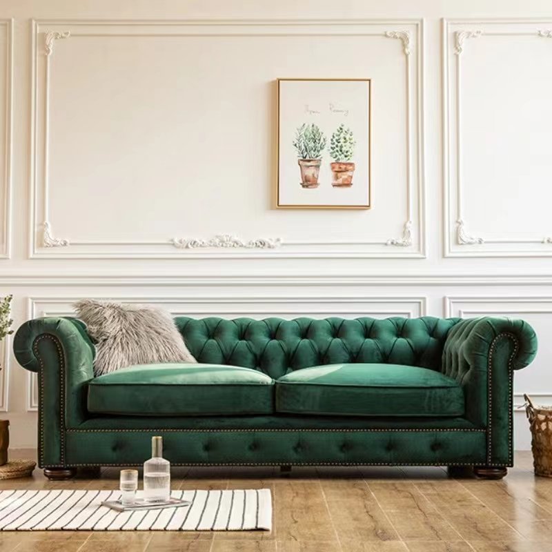 American retro B&B simple garden living room fabric solid wood sofa