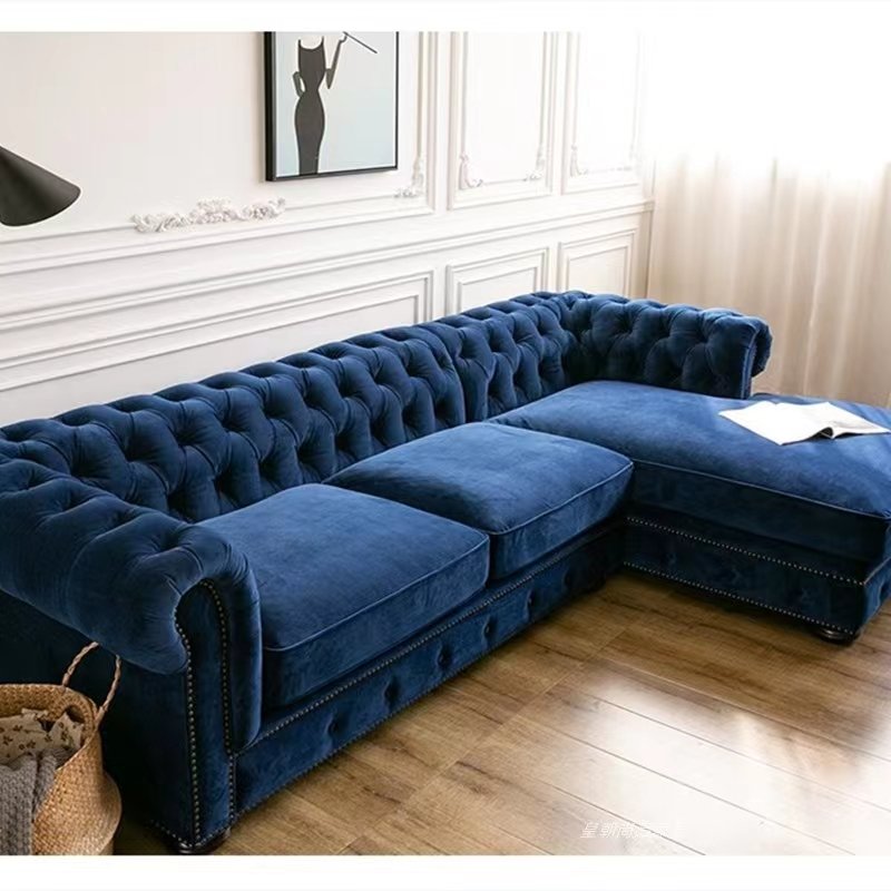 American retro B&B simple garden living room fabric solid wood sofa