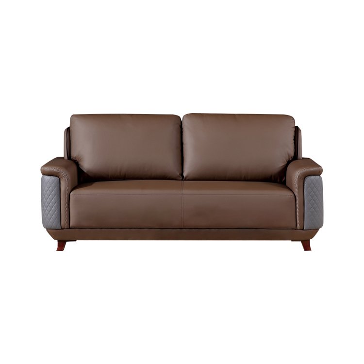 Top Leather High Density Foam Sectional Sofa Office Furniture Commercial Brown Sofa Set Living Room Furniture Modern