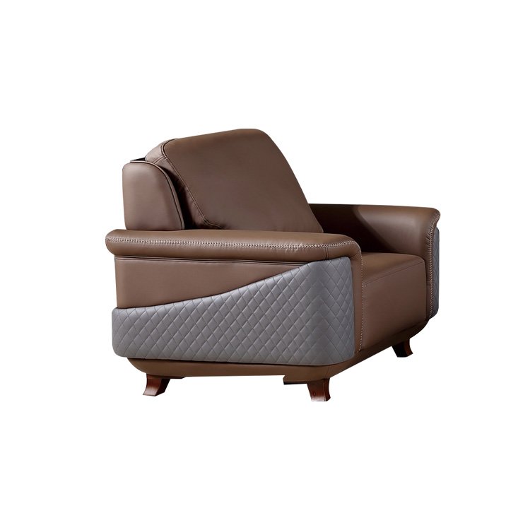 Top Leather High Density Foam Sectional Sofa Office Furniture Commercial Brown Sofa Set Living Room Furniture Modern