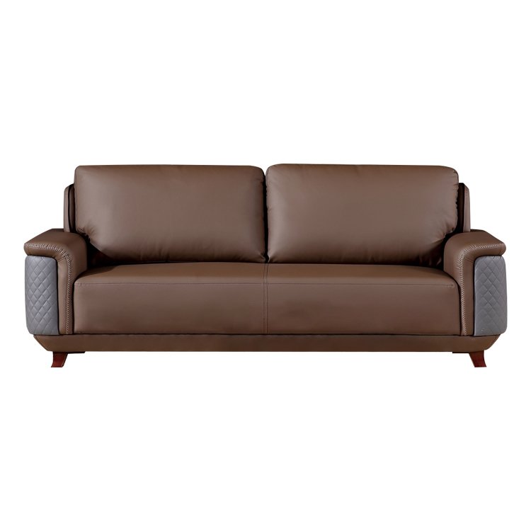 Top Leather High Density Foam Sectional Sofa Office Furniture Commercial Brown Sofa Set Living Room Furniture Modern