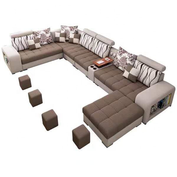 Furniture Factory Directly Living Room Sofas/Fabric Sofa Bed Royal U Style Sofa set for living room
