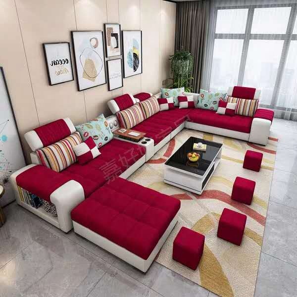 Furniture Factory Directly Living Room Sofas/Fabric Sofa Bed Royal U Style Sofa set for living room
