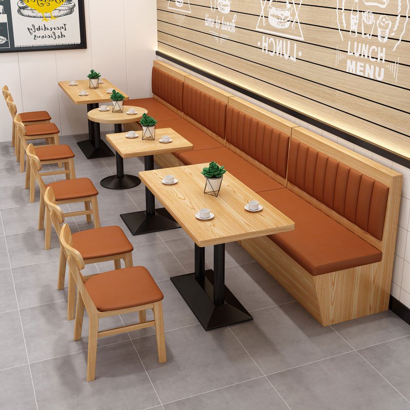 Tea house booth seat canteen Western restaurant booth seat sofa snacks Japanese noodle restaurant milk tea shop tables chairs