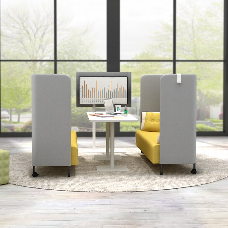 Acoustic Partition Sofa Moveable Office pods with high screen panel