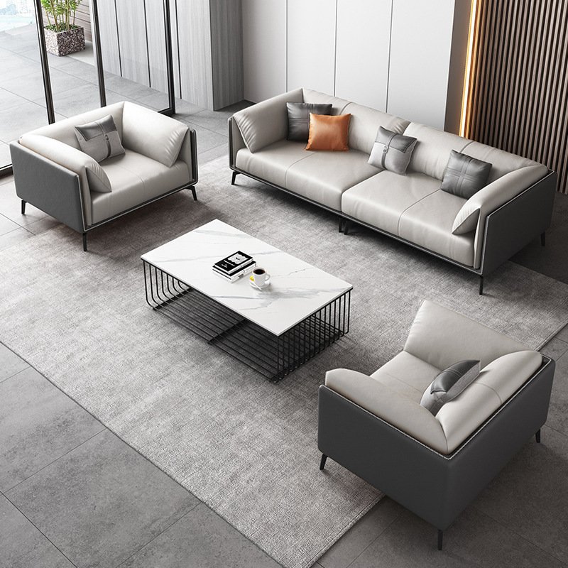 Professional office furniture leather sofa Hotel office sofa Set luxury Couch Lounge Modular Sectional reception sofas modernos