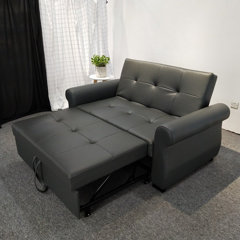 Save Space Multi-purpose Sofa Cum Bed Fabric Folding Chair Sleeper Living Room Metal Frame Sofa Bed