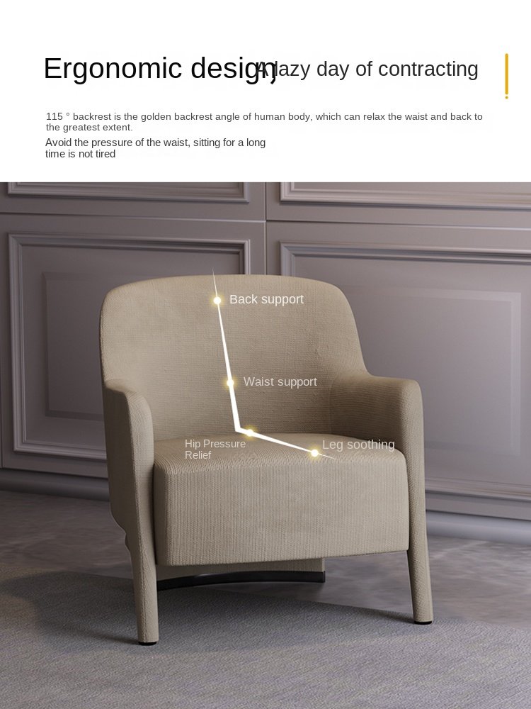 Contemporary Single Chair for Lounge Areas - Nordic Style Sofa Chair for Living Room, Bedroom, and Balcony