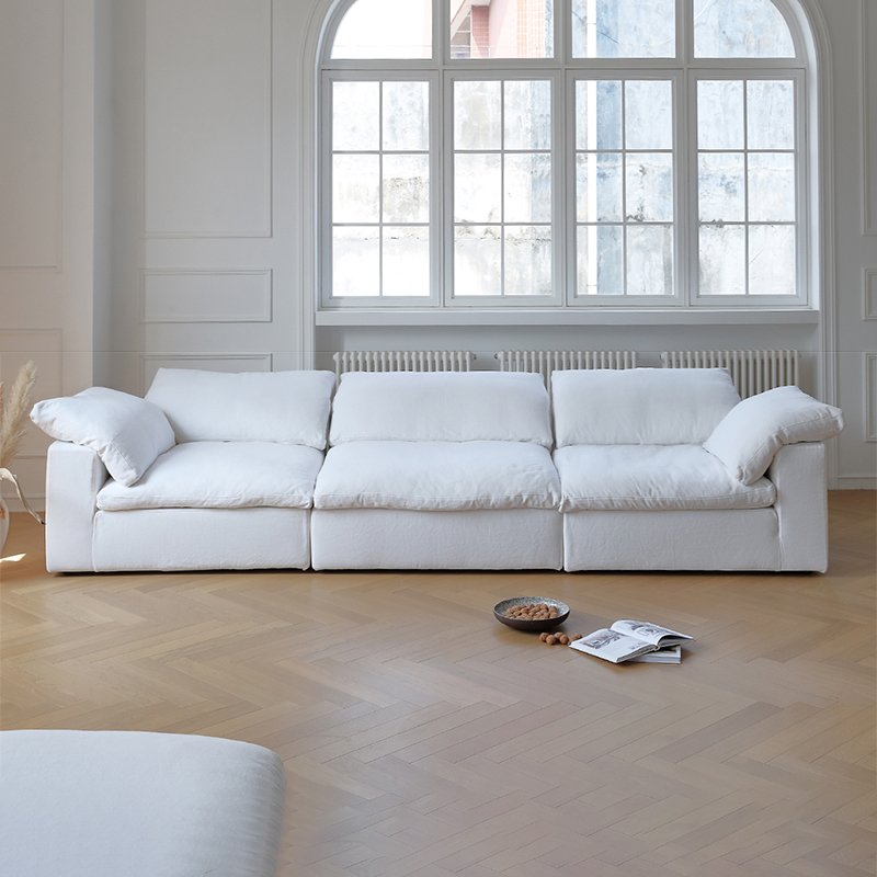 High quality modern luxury white fabric sectional modular corner sofa cloud couch sofa set furniture living room sofas