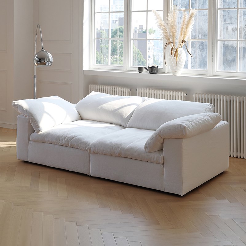 High quality modern luxury white fabric sectional modular corner sofa cloud couch sofa set furniture living room sofas
