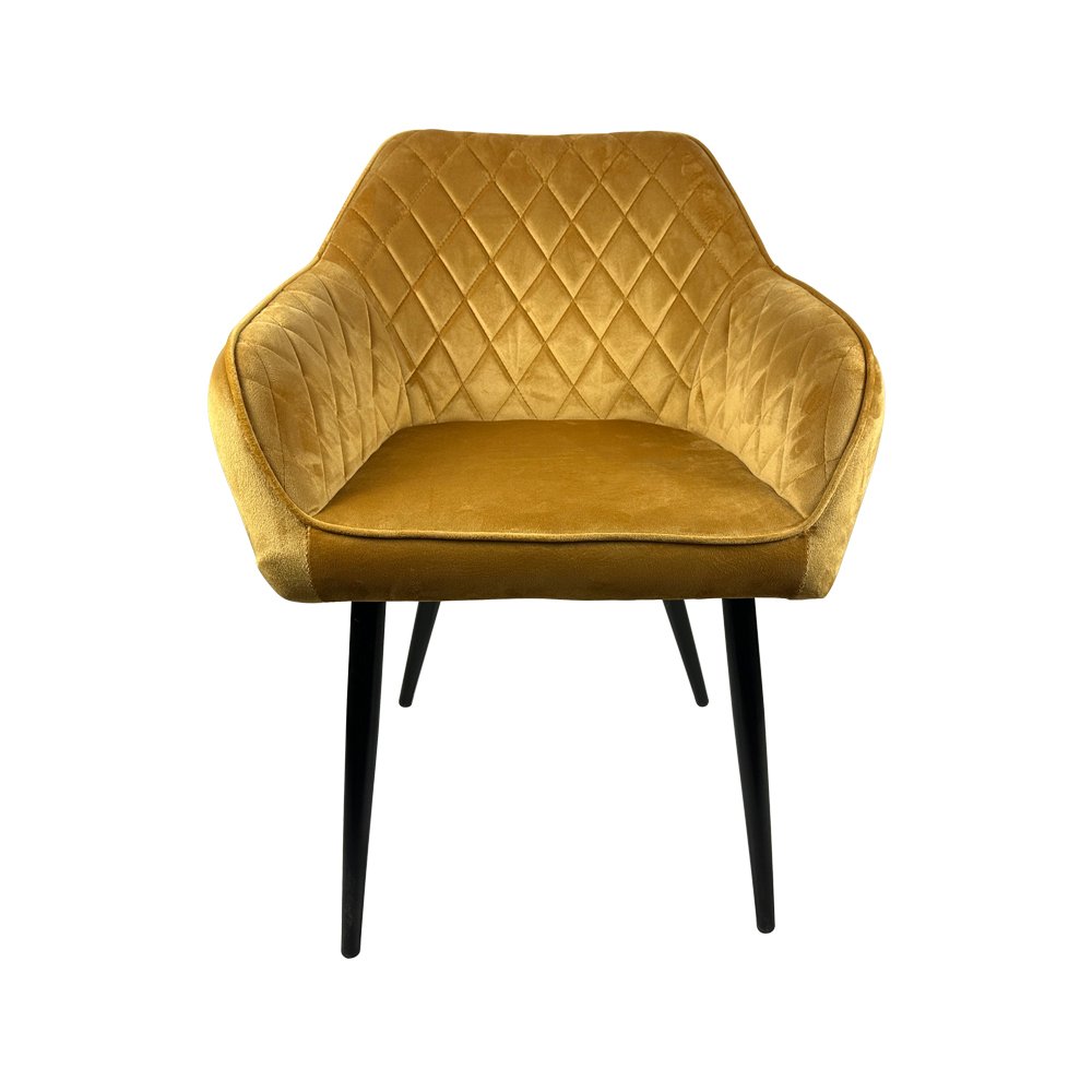 Dining Furniture Living Room Thick Sponge Seat Single Sofa with Armrests Metal Legs Soft Covered Blue Velvet Chair